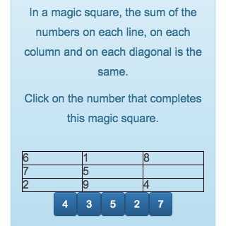 The goal of the game is to complete a magic square that has empty areas.