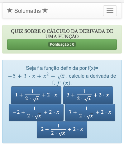 Quizzes e jogos de matemática gratuitos com soluções online - Solumaths