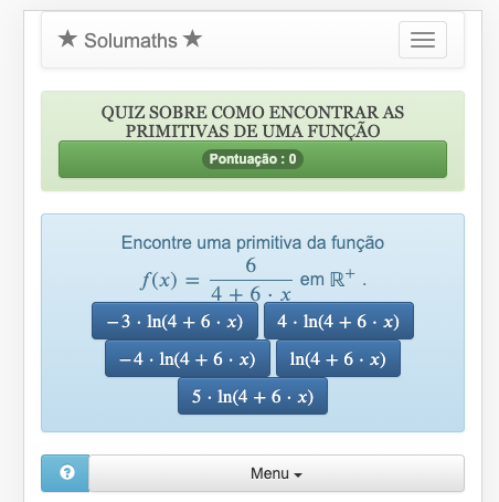 Quiz sobre o cálculo de equações de segundo grau - teste de matemática  online - Solumaths